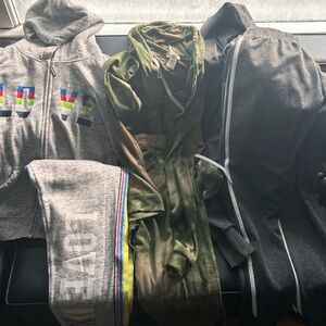 3 jump suits with hoodie
